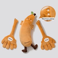 Oreiller apaisant pour bébé de 55 cm personnalisé en usine, jouet en peluche apaisant à télécommande en forme de banane de dessin animé, avec fonction de tapotement de la paume