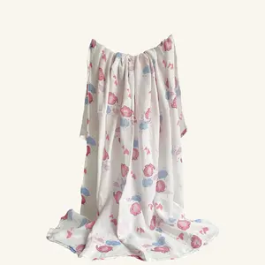 100% tre Muslin kết thúc tốt đẹp Muslin Swaddle chăn hữu cơ tre bán buôn bé dệt vuông trẻ sơ sinh đồng bằng tắm in chăn