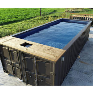 जमीन के ऊपर 40 फीट आउटडोर परिवार फाइबरग्लास बड़े कंटेनर पूल कस्टम कंटेनर स्विमिंग पूल कंटेनर स्विमिंग पूल - Product Image 5