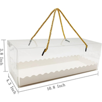 Boîte à gâteaux en rouleau suisse transparent avec poignée Boîte à gâteaux rectangulaire en plastique portable Boîtes en acétate cadeau de boulangerie pour gâteaux