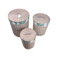 Grand panier en rotin flexible fait à la main Poubelle à linge en osier durable Doublure en coton détachable Rangement à domicile Cartons d'organisation