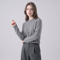Pull en cachemire 100% pour femmes, col rond, décontracté, confortable, pour la maison