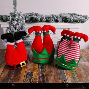 Divertido Gorro Navideño Animado de Felpa de Poliéster con Diseño de Papá Noel y Reno, Gorro de Fiesta de Navidad para Adultos y Niños, Regalo Divertido - Product Image 1