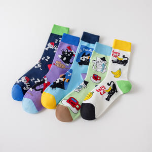 Nouvelles Chaussettes <span class=keywords><strong>Tendance</strong></span> Automne Hiver pour Hommes – Chaussettes Longues en Coton Série Chat, Décontractées et Amusantes, Jacquard – Vente en Gros - Product Image 4