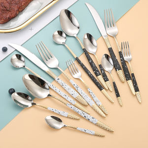 Myd הסיטונאי נירוסטה mit מזלג וכפית כסף סכינים סט שני סט ידית צבע סכו "ם - Product Image 4