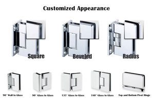 مفصلات تثبيت مفصلات أبواب الدش مخرطة زجاج إلى زجاج 180 درجة CRL مصقول من الكروم - Product Image 3