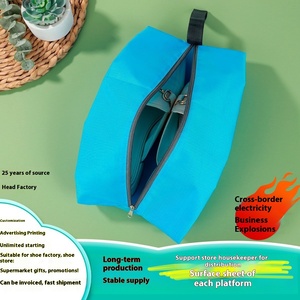 Praktische Schuh aufbewahrung tasche für den Heimgebrauch Wasserdichter, staub dichter Reiß verschluss aus Polyester mit Werbung Logo Gedruckte Geschenkt üte - Product Image 5