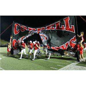 Poly poplin biểu ngữ đầy đủ màu sắc in ấn TIF tái chế hai mặt phá vỡ thông qua biểu ngữ cho sân vận động - Product Image 1