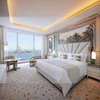 Meubles d'hôtel de luxe 5 étoiles au design moderne en bois massif, ensemble de meubles de chambre d'hôtel à Dubaï