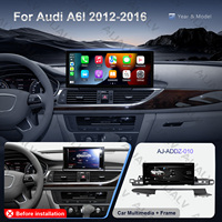 Cadre d'autoradio Aijia Factory 12,3 pouces pour Android Auto et CarPlay, lecteur audio stéréo DVD pour AUDI A6L 2012-2016