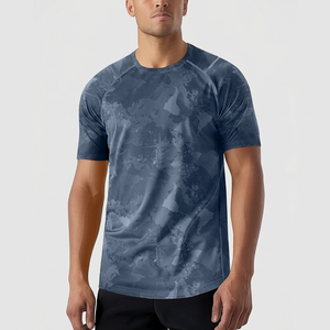 T-shirt sans manches en flanelle bleu camouflage pour homme, respirant, 100% coton, vintage, écologique, sportif, décontracté, haut d'été - Product Image 1