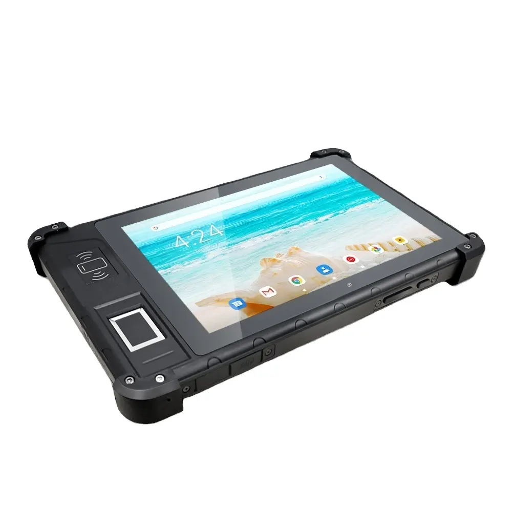 HFSecurity FP08 Tablet absensi industri 8 inci, pembaca kartu RFID layar sentuh pengenalan sidik jari Tablet keras Industri