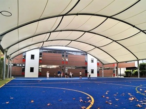 Estructura <span class=keywords><strong>de</strong></span> Tela Tensada Prefabricada, Cubierta para <span class=keywords><strong>Cancha</strong></span> Deportiva, Membrana <span class=keywords><strong>de</strong></span> Acero para Techo, para <span class=keywords><strong>Cancha</strong></span> <span class=keywords><strong>de</strong></span> Pádel/Baloncesto al Aire Libre - Product Image 4