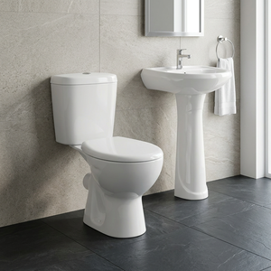Ensemble WC et lavabo moderne en céramique avec combinaison de cuvette de toilette et de lavabo, prix de l'ensemble de salle de bain - Product Image 5