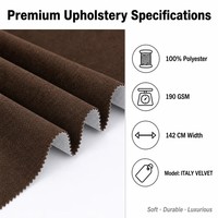 Tissu de canapé en velours d'Italie, fabrication directe en usine, OEM ODM personnalisé, 100% polyester respirant de haute qualité pour le textile d'ameublement