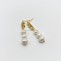 RE6001 Boucles d'oreilles en perles d'eau douce naturelles Boucles d'oreilles pendantes de mariage Bijoux d'oreille Accessoire de mariée