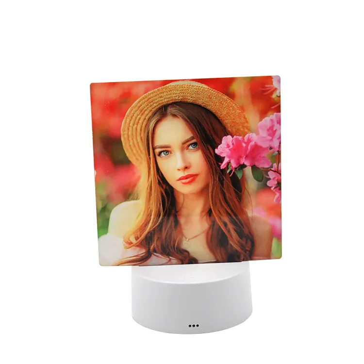 Hot Selling Sublimation Blank Acrylic Photo Frame Night Lamp Touch Lamp Stands with 7 LED colors Changing