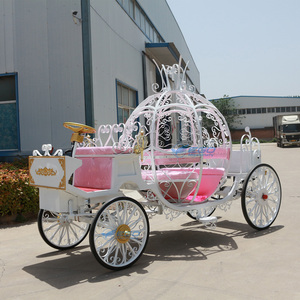 Carruaje de Lujo Eléctrico para Bodas al Aire Libre, Modelo Cenicienta Calabaza, con Combinación de Colores Blanco Polvo y Diseño Hueco - Product Image 4
