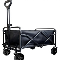 Chariot pliable robuste en fer, capacité de 230 lb, poignée réglable, tissu imperméable amovible, portable pour le camping