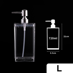 Ensemble <span class=keywords><strong>de</strong></span> distributeurs <span class=keywords><strong>de</strong></span> savon carrés transparents en acrylique grande capacité, flacons <span class=keywords><strong>de</strong></span> lotion incassables en PMMA 3 tailles avec pompe, éclat cristallin pour un <span class=keywords><strong>bain</strong></span> facile - Product Image 3