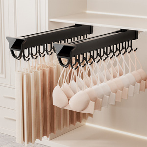 Porte-pantalon coulissant à double rangée en alliage d'aluminium, système de rangement pour armoire, fonctionnement silencieux - Product Image 4