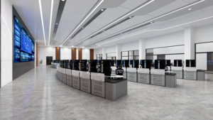 Console de salle de surveillance en acier et aluminium, centre d'alimentation <span class=keywords><strong>informatique</strong></span>, armoire de dispatching, poste de travail de sécurité et de commande, automatisation double - Product Image 4