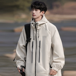 CCG5173 - Veste unie pour homme, veste grande taille pour adolescent, veste homme pour le printemps, l'automne et l'hiver, tissu en toile, décontractée - Product Image 2