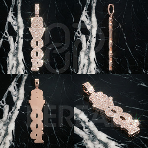 Pass Diamond <b>Tester</b> Vvs Moissanite 3D Vertical Name Pendant Men Custom Iced Out Baguette Diamond Hip Hop Letter Pendant Jewelry - Product Image 2