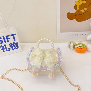 กระเป๋าถือสำหรับเด็กกระเป๋าใส่เหรียญแบบถือประดับมุกแนวโบราณสำหรับเด็กผู้หญิงขนาดเล็ก - Product Image 2