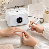 Máquina de manicura eléctrica para uñas, 45000 RPM, con pedal, para salón profesional, alta potencia, bajo nivel de vibración, con logo.