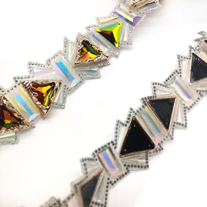 Nouvel arrivage de costumes de carnaval <span class=keywords><strong>samba</strong></span>, chaîne de coupe en perles de résine triangulaire, coupe en fer sur strass - Product Image 5