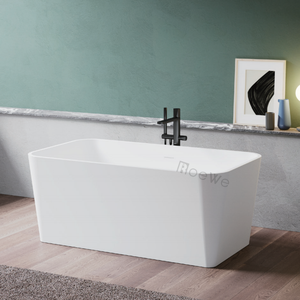 Rowebath מאט מוצק אבן שרף לבד אמבטיה לבד פוליאסטר רך מושחז 58 "אמבטיה חופשית למכירה - Product Image 3