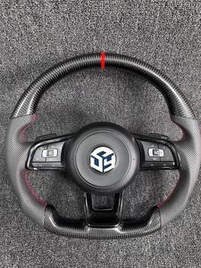 Volant en fibre de carbone compatible avec Volkswagen Polo gti Scirocco GTS GTE GLI R-Line <span class=keywords><strong>Golf</strong></span> 6 Mk4 Mk5 Mk7 <span class=keywords><strong>GTD</strong></span> CC Polo Jetta Passat - Product Image 4