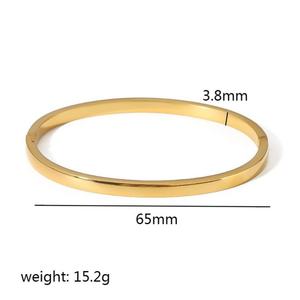 Custom Wholesale Stainless Steel Fashion <b>Bangle</b> 14k 18k <b>Gold</b> <b>Plated</b> Bracelet & <b>Bangles</b> for Women - Product Image 5