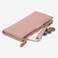 Dompet Klasik Murah untuk Wanita, Dompet Kartu Kredit Kulit Vegan, Kapasitas Besar, Dompet Wanita Panjang