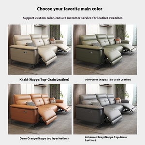 Muebles reclinables de lujo modernos sofá reclinable de esquina de cuero eléctrico conjunto de combinación de silla sofá reclinable de cuero para sala de estar - Product Image 5