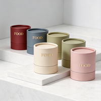Emballage personnalisé en tube de papier kraft rond, écologique, de qualité alimentaire, pour thé, café, flocons d'avoine, poudre