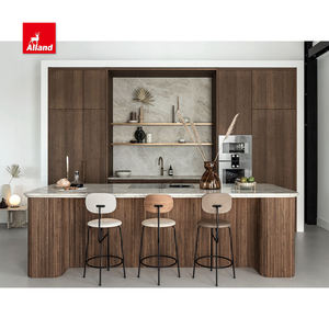 Alland ตู้ครัวผู้ผลิตแผงประตูที่กำหนดเองเฟอร์นิเจอร์ไม้มาตรฐานแผงร่องตู้ครัวเกาะ - Product Image 2