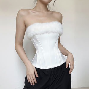 Top de punto sin mangas con hombros descubiertos y diseño patchwork para mujer, ajustado, estilo tubo, moda de verano, chaleco informal - Product Image 2