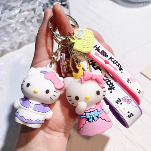 3D PVC lindo dibujos animados Anime llavero goma Hello Kitty llavero de silicona KT gato coche bolsa colgante llavero llaveros Accesorios - Product Image 5