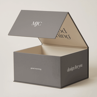 Benutzer definiertes Logo Grau Große starre Pappe Magnetische Papier box Recycelbare Kleidung Geschenk verpackung Box