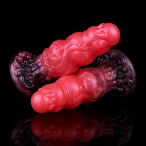 NNSX Knotted Anal Plug with Strong Suction Cup Fantasy Butt Plug Red Dragon Anal <b>Dildo</b> for Men Women Masturbation - Product Image 5