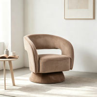 Fauteuil d'appoint pivotant moderne CARLFORD, fauteuil de luxe pour salon, chambre à coucher, fauteuil barillet, usage hôtelier