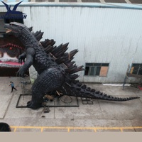 Personnages de film réalistes personnalisés grand modèle de monstre Godzilla animatronique pour attraction de centre commercial en plein air