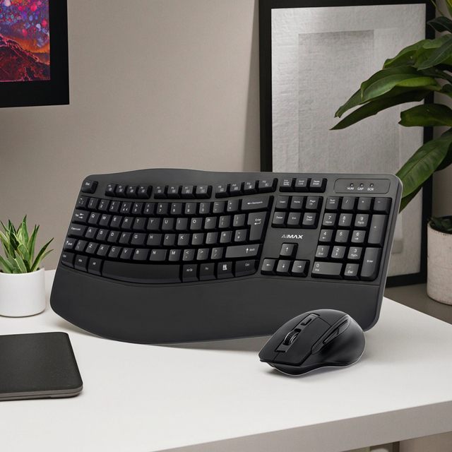OEM ODM 2.4g Wireless Waterproof Ultra Thin 105-Key Ergonomic Laptop Keyboard Mouse Set for Office Use