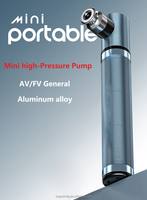 Pompe à vélo portable mini en aluminium haute pression 160 psi avec adaptateur de valve pour vélos et pneus universels, légère 80g