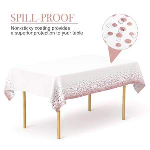 Nappes jetables en plastique, nappes à pois dorés, chemins <span class=keywords><strong>de</strong></span> <span class=keywords><strong>table</strong></span> en satin or <span class=keywords><strong>rose</strong></span> pour la décoration <span class=keywords><strong>de</strong></span> mariages, anniversaires et fêtes du Nouvel An - Product Image 6