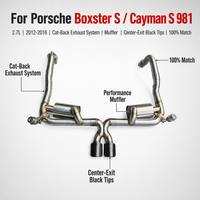 Sistema de Escape Valvetronic Catback para Porsche BoxsterS Cayman S 981 2.7L 3.4L 3.8L 2012-2016, Silenciador de Alto Rendimiento SS304