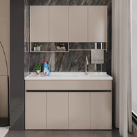 Meubles de rangement pour buanderie, armoire sous évier avec machine à laver, armoires de buanderie modernes en bois massif