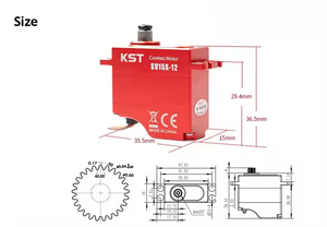 KST SV15X-12 Ultra-Haute Pression Haute Vitesse Coupe Creuse Métal De Taille Moyenne Servo Télécommande Hélicoptère Conçu Pour Une Utilisation RC - Product Image 2